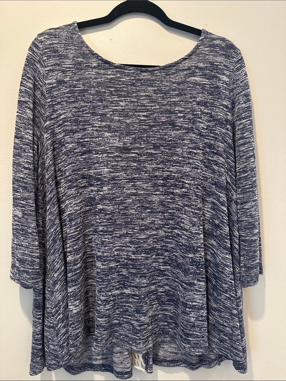 Cato Navy & White Heathered Swing Tunic